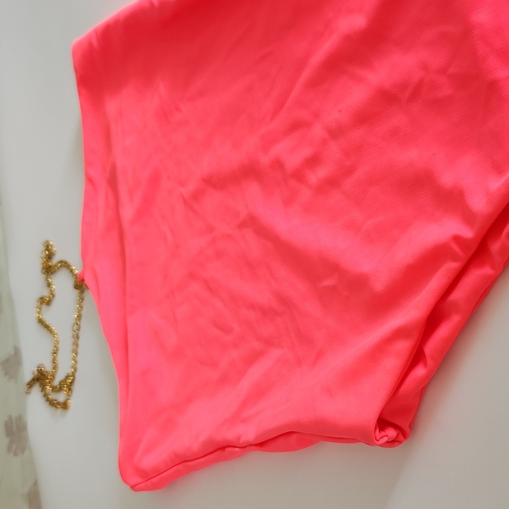 NWOT Sage Swim High Waist One Piece with Gold Chain Halter Medium